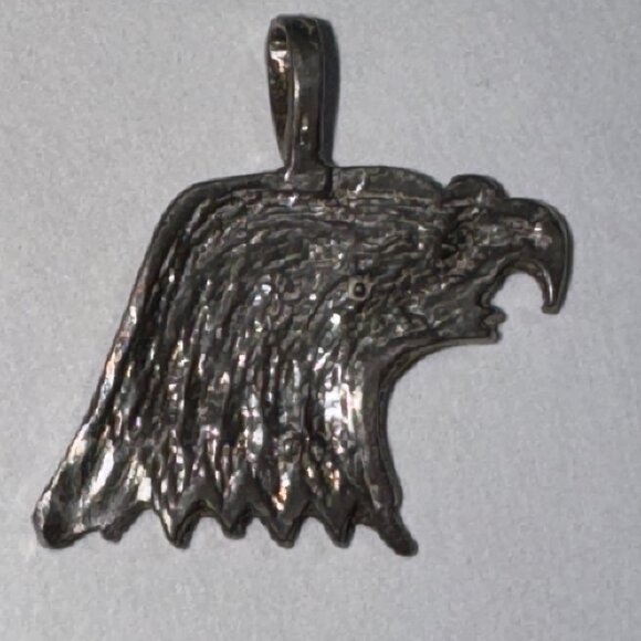 Unfinished Sterling Silver Eagle Head Pendant - Picture 1 of 8